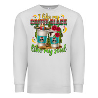 Dove Grey I Like My Coffee Black Like My Soul Premium Sweatshirt - texasbilliewilder