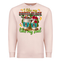 Pale Pink I Like My Coffee Black Like My Soul Premium Sweatshirt - texasbilliewilder