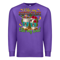 Purple I Like My Coffee Black Like My Soul Premium Sweatshirt - texasbilliewilder