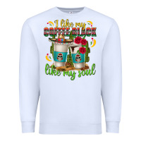 White I Like My Coffee Black Like My Soul Premium Sweatshirt - texasbilliewilder