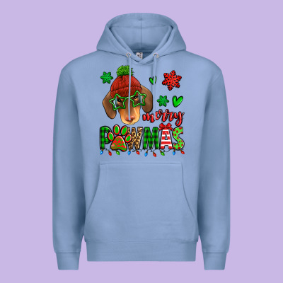 Merry Pawmas Christmas Dachshund Premium Hoodie Designed By Jasminsmagicworld
