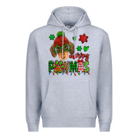 Heather Grey merry pawmas christmas dachshund Premium Hoodie - Jasminsmagicworld