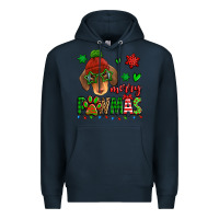 Navy merry pawmas christmas dachshund Premium Hoodie - Jasminsmagicworld