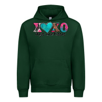 Forest Green xoxo hugs and kisses valentines day Urban Hoodie - AdoDesignShop