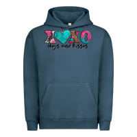 Pigment Midnight Navy xoxo hugs and kisses valentines day Urban Hoodie - AdoDesignShop