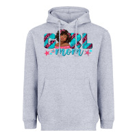 Heather Grey girl mom afro black girl Heavyweight Hoodie - texasbilliewilder