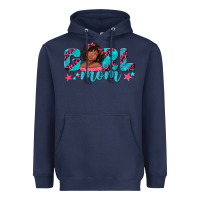 Navy girl mom afro black girl Heavyweight Hoodie - texasbilliewilder