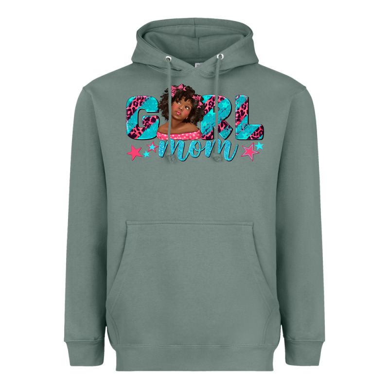 Girl Mom Afro Black Girl Heavyweight Hoodie by texasbilliewilder | Teevron