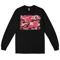 Black pink camouflage background Long Sleeve Tee - BarkalooDesign