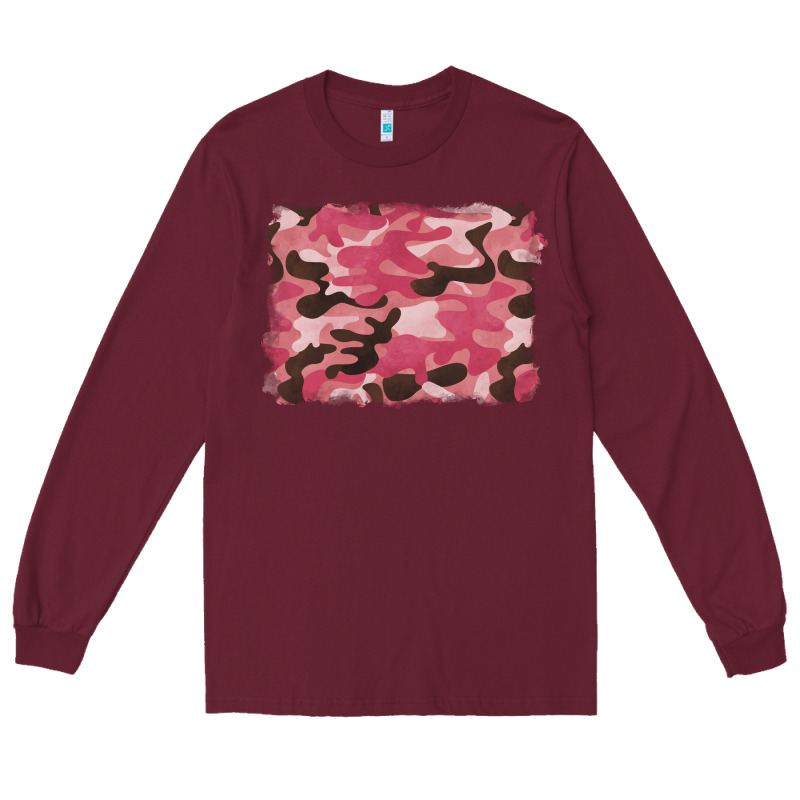Pink Camouflage Background Long Sleeve Tee by BarkalooDesign | Teevron