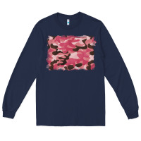 Navy pink camouflage background Long Sleeve Tee - BarkalooDesign