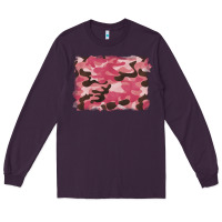 Plum pink camouflage background Long Sleeve Tee - BarkalooDesign