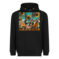 Black western horses Heavyweight Hoodie - Zillion Design Studio