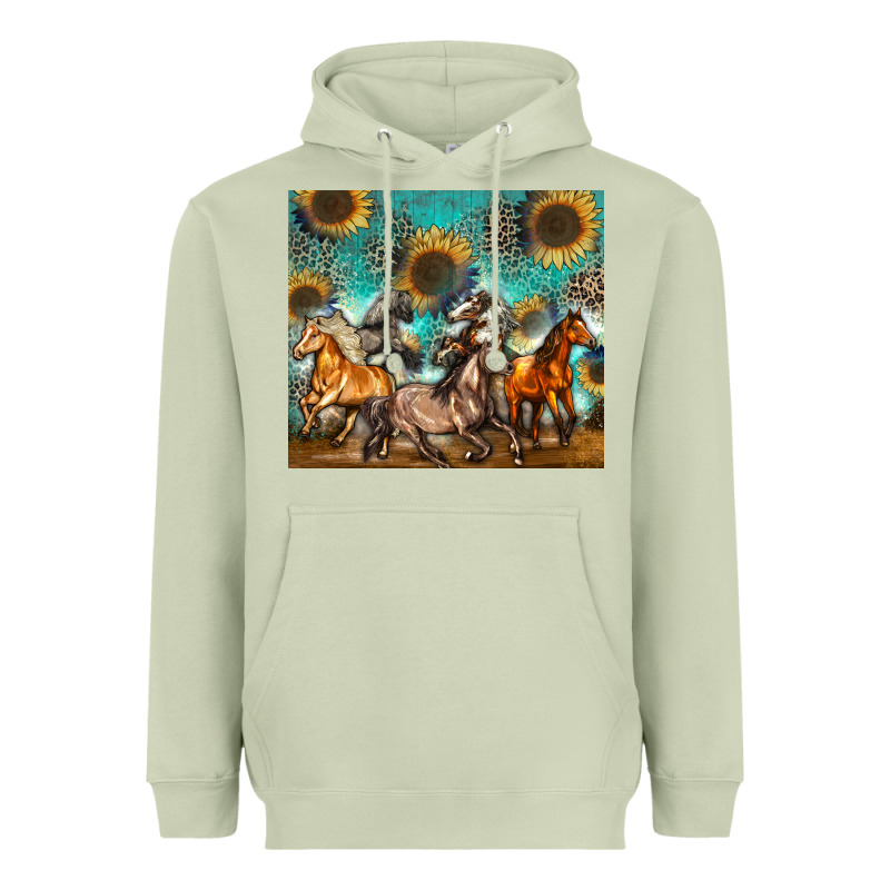 Western Horses Heavyweight Hoodie by Zillion Design Studio | Teevron