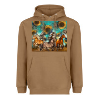 Toasted Coconut western horses Heavyweight Hoodie - Zillion Design Studio