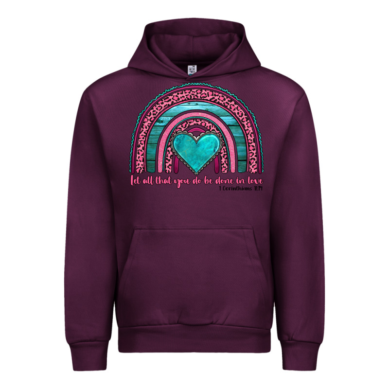Valentine's Day Rainbow Let All That You Do Be Done In Love 1 Corinthi Urban Hoodie by AdoDesignShop | Teevron