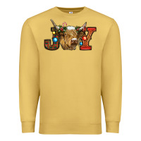 Antique Gold christmas joy cow Premium Sweatshirt - RanaPortraitStore