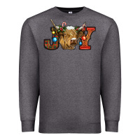 Charcoal Heather christmas joy cow Premium Sweatshirt - RanaPortraitStore