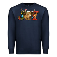 Navy christmas joy cow Premium Sweatshirt - RanaPortraitStore