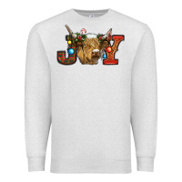 Oatmeal Heather christmas joy cow Premium Sweatshirt - RanaPortraitStore