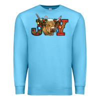 Ocean Blue christmas joy cow Premium Sweatshirt - RanaPortraitStore