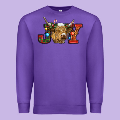 Christmas Joy Cow Premium Sweatshirt Designed By Ranaportraitstore