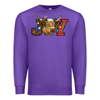 Purple christmas joy cow Premium Sweatshirt - RanaPortraitStore