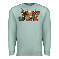 Seafoam christmas joy cow Premium Sweatshirt - RanaPortraitStore