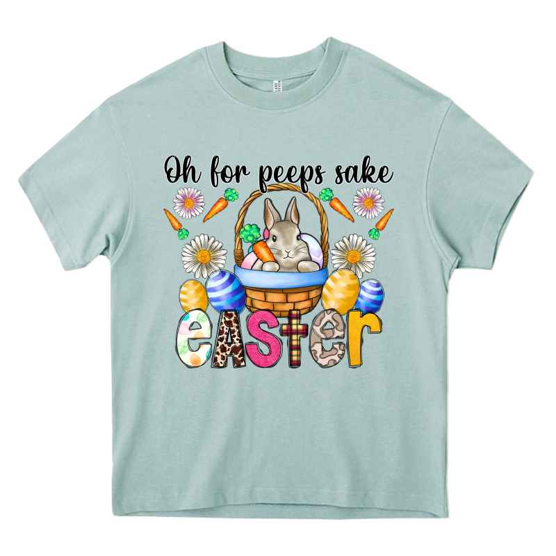 Oh For Peeps Sake Easter Heavy Core Tee by CowhideDigitalArt | Teevron