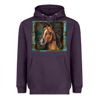 Plum western horse Heavyweight Hoodie - Zillion Design Studio