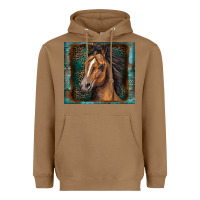 Toasted Coconut western horse Heavyweight Hoodie - Zillion Design Studio