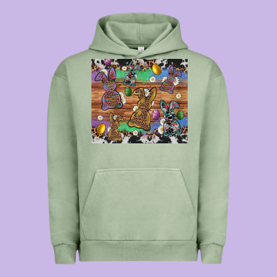 Easter Bunny Egg Cowhide Leopard Urban Hoodie Designed By Artiststas