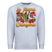 Heather Grey La Mama mas Chingona Premium Sweatshirt - texasbilliewilder