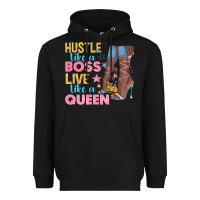 Black hustle like a boss live like a queen Heavyweight Hoodie - texasbilliewilder