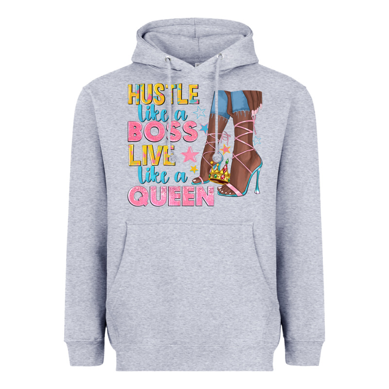 Hustle Like A Boss Live Like A Queen Heavyweight Hoodie by texasbilliewilder | Teevron