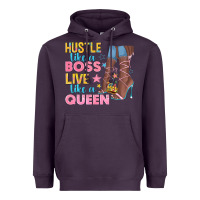 Plum hustle like a boss live like a queen Heavyweight Hoodie - texasbilliewilder