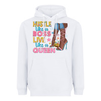 White hustle like a boss live like a queen Heavyweight Hoodie - texasbilliewilder