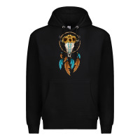 Black dreamer catcher bull skull Premium Hoodie - JahusDesignShop