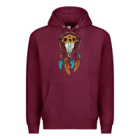 Burgundy dreamer catcher bull skull Premium Hoodie - JahusDesignShop