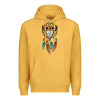 Mustard dreamer catcher bull skull Premium Hoodie - JahusDesignShop