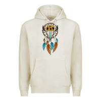 Oatmeal Heather dreamer catcher bull skull Premium Hoodie - JahusDesignShop