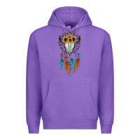 Purple dreamer catcher bull skull Premium Hoodie - JahusDesignShop