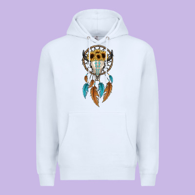 Dreamer Catcher Bull Skull Premium Hoodie Designed By Jahusdesignshop