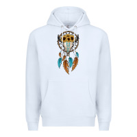 White dreamer catcher bull skull Premium Hoodie - JahusDesignShop