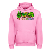 Fuchsia Pink peace love st patty's day Urban Hoodie - Artiststas