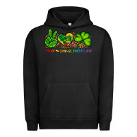 Pigment Black peace love st patty's day Urban Hoodie - Artiststas