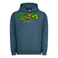 Pigment Midnight Navy peace love st patty's day Urban Hoodie - Artiststas