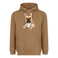 Toasted Coconut French bulldog sitting Heavyweight Hoodie - RanaPortraitStore