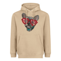 Mushroom french bulldog with love glasses Heavyweight Hoodie - RanaPortraitStore