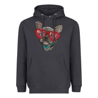 Smoke french bulldog with love glasses Heavyweight Hoodie - RanaPortraitStore